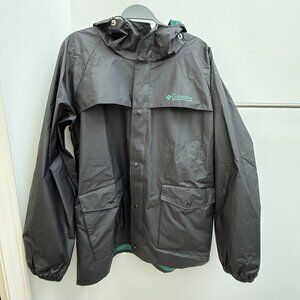 Columbia Men's Black with Green Inside Raincoat Size XL